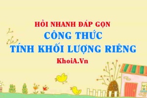Công thức tính khối lượng riêng D, đơn vị của khối lượng riêng, ví dụ?